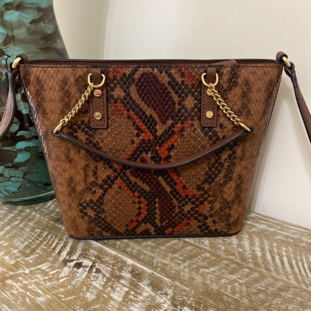 New Calvin Klein Snakeskin-Embossed Crossbody
